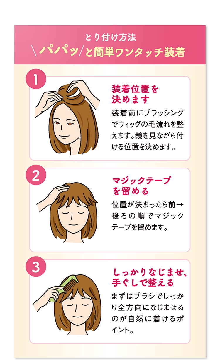 部分ウィッグの取り付け方法